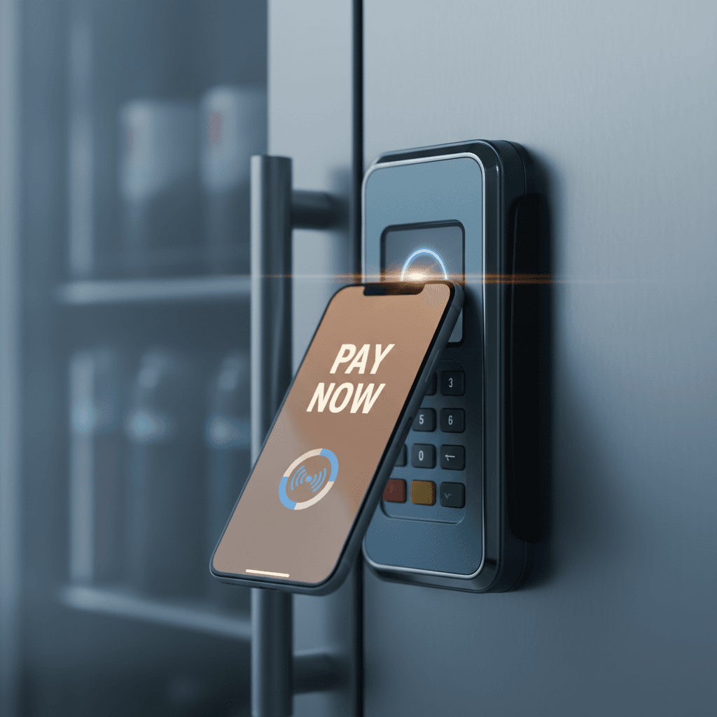 Contactless payment interaction on smart cooler terminal